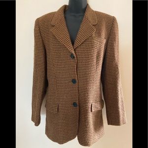 VTG Evan Picone Micro plaid wool blazer.